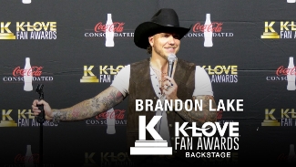 Brandon Lake chats backstage at the K-LOVE Fan Awards about the first time he faced mental health struggles, his recent appearance on American Idol, and a funny story about his wife encouraging him to audition for a TV singing show. He also reflects on the incredible success he's experiencing in his career.