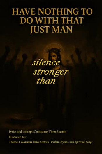 ✝️ “Have Nothing to Do with That Just Man” is a powerful original Christian song inspired by the words spoken by Pilate’s wife in Matthew 27:19 — a haunting warning during Christ’s trial before crucifixion.

📖 “While he was sitting on the judge’s seat, his wife sent him this message: ‘Don’t have anything to do with that innocent man, for I have suffered a great deal today in a dream because of him.’” – Matthew 27:19 (NIV)

This song reflects on conviction, righteousness, and the unseen spiritual battle that surrounded Jesus’ final hours.

🔗 Watch it on YouTube: Have Nothing to Do with That Just Man – (Official Lyric Video)
https://youtu.be/2gF1_MTeV24

🎶 If this song speaks to your heart, please like, share, and subscribe for more original faith-inspired music.

#ChristianMusic #HaveNothingToDoWithThatJustMan #Matthew2719 #WorshipSong #Jesus #Faith #OriginalChristianSong