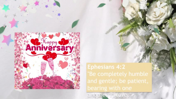 Christian Wedding Anniversary Wishes With Bible Verses for couple celebrating their marriage anniversary. Wish them with beautiful verses from Bible. The video is inspired by the blog called https://thevalentineweeklist.com/christian-wedding-anniversary-wishes/