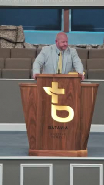 Brother Derek Chastain preaching at the Batavia Baptist Temple