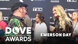 Emerson Day caught up with GodTube Music’s Brandon Woolum on the red carpet at the 56th Annual GMA Dove Awards, celebrating a breakout year that’s seen her bold faith anthems take over social media and inspire listeners everywhere. 

She performed during the pre-telecast and is nominated for her viral hit “Behind Me,” a song that continues to resonate deeply with fans. “It’s about remembering who holds the victory,” Emerson shared. “God wins in the end, and that truth gives us grit and hope.” 

She also just dropped her new single “House Won’t Fall,” a powerful declaration about building your life on the firm foundation of Christ, “because when the storms come, that house will stand.”