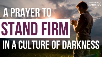 Darkness has always been part of life on this side of eternity, but today’s culture can make it feel overwhelming. In our daily prayer and devotional, we remember that the constant flood of sin, confusion, and moral compromise can tempt us to feel powerless or afraid. Peyton Garland reminds us, however, that the call to stand firm is not new—and that our strength doesn’t come from ourselves, but from the Lord.

Ephesians 6 urges believers to “put on the full armor of God,” a vivid picture of spiritual preparation. Just as Roman soldiers equipped themselves daily for battle, we must clothe ourselves in truth, righteousness, peace, faith, and salvation—anchored by the Word of God and prayer. These are not abstract ideas but divine defenses against the lies and schemes of the enemy.

Our world calls evil good and celebrates darkness as enlightenment, but we are called to live differently. To speak truth in love. To stand firm when others compromise. To shine Christ’s light into every space we inhabit—our homes, workplaces, and communities. Darkness cannot drive out light; it disappears when light is present.

Standing firm in God’s armor doesn’t mean living in fear or anger—it means living with courage, love, and unwavering trust in the God who has already secured the victory.

Today's Bible Reading:

"Finally, be strong in the Lord and in his mighty power. Put on the full armor of God, so that you can take your stand against the devil’s schemes." – Ephesians 6:10-11 (NIV)

Key Takeaways

The spiritual battles we face require divine strength—our power comes from the Lord, not ourselves.

The armor of God equips us to resist temptation, fear, and cultural compromise.

Truth, righteousness, faith, and prayer are our daily weapons against spiritual darkness.

Light always overcomes darkness—Christ’s presence in us pushes back the enemy’s schemes.

Let’s Pray Together

Father, thank You for giving us Your armor to protect and strengthen us in this dark world. Forgive us when we neglect the tools You’ve provided. Help us to stand firm in truth, to walk in righteousness, and to speak with love and boldness. Remind us that darkness cannot overcome Your light. Fill us with courage to reflect Your glory in a world that desperately needs You. In Jesus’ name, Amen.