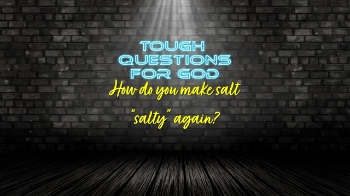 What is “salty?” (1 Minute Daily Devotion) - How do you make salt “salty” again?   Hmmmm, I’m not sure.   Did Jesus say anything about this topic?
#toughquestionsforgod #questionsforgod #faith #dailydevotions #faithingodalways #christianrock
