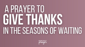 Waiting rarely feels like a blessing. In today's prayer and devotional, we reflect on how waiting often feels like life is passing us by while our prayers remain unanswered. Whether the longing is for a child, a marriage, healing, clarity, or a breakthrough, seasons of waiting can stir deep discouragement. But Scripture assures us that God is good to those who wait for Him, not only after the answer comes but in the waiting itself.

Waiting is not wasted time — it is often the place where God does His most transformative work. Gratitude during waiting does not minimize the pain; instead, it shifts our focus from what we lack to the God who is present with us. The “soil seasons” are where roots grow deep, character is formed, and faith matures.

The author shares her own story of longing for motherhood — a journey marked by years of delay, painful loss, and a NICU stay that tested her trust all over again. Through that journey, she discovered that the miracle was not only the child she finally held, but the heart God formed within her while she waited. The same is true for us: the waiting shapes us in ways the answer never could.

If you find yourself in the difficult tension of waiting today, know this: you are not being overlooked or forgotten. You are being prepared. God is aligning details you cannot see. Gratitude becomes a doorway to peace, grounding you in His goodness even when the future feels uncertain.

Today's Bible Reading:
“The Lord is good to those who wait for Him, to the soul who seeks Him.” – Lamentations 3:25

Main Takeaways

Waiting is not punishment; it is preparation.

God is actively working in the unseen details of your life.

Gratitude invites God into your ache and strengthens your faith.

Seasons of waiting shape you for the blessings to come.

God's timing is perfect — His delays are not denials.

A Prayer to Give Thanks in the Seasons of Waiting

Father, thank You for being with me in the waiting. Thank You for the ways You’re working, even when I cannot see it. Forgive me for the moments I’ve doubted Your goodness or tried to move ahead of Your plan. Teach me to find peace right here — not in the next season, but in Your presence with me now.

Help me choose gratitude even in uncertainty. Thank You for shaping my faith, deepening my dependence, and strengthening my trust. Thank You that Your timing is perfect, and You do not withhold good from those who walk with You.

Help me to rest, to release control, and to trust that Your delays are not denials. Prepare my heart for whatever You have ahead, and help me wait well with a spirit of praise and expectation.

In Jesus’ name, Amen.

Additional Scriptures for Meditation

Psalm 27:14

Isaiah 40:31

Romans 8:25

Psalm 46:10