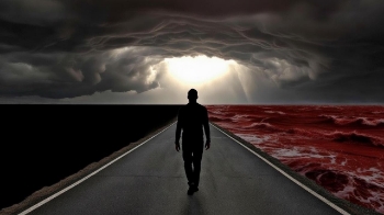 This song is about a question that was posed to me shortly after my near death experience in 1992. An acquaintance of mine came to me asking if I could give him an example of faith.The song touches on that example. It's about a man walking a well kept road with no stumbling blocks. But, on one side of the road is the biblical abyss, and on the other is hell. I'm seeing this in my head as I tell him the story. I see the light dim, until it becomes pitch black, and then I asked him what he thought the man would do. Immediately, he said: 

"He falls to his knees and prays"

…which sounded logical to me. But in my mind, I saw the light return, and the man was still walking. And then my perspective began to change, as I moved down and in front of the man. As I did, I told my friend what I was seeing. I was in front of the walking man, and could see his face. His eyes were completely white. The darkness never affected him, because he couldn't see it. Nor could he see the light. He had always walked in faith, and never needed to pray anything other than “Thank you Father, for guiding my steps”.
