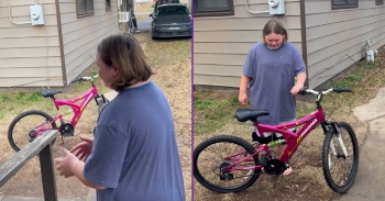 <p>This girl&rsquo;s heartfelt reaction to her birthday gift will melt your heart. The young woman became emotional almost instantly after her present was revealed. Watch the short but heartwarming clip to see the young lady&rsquo;s reaction, which will likely make you shed a tear or two.</p>

<p>For many people, they can never have enough. Finding satisfaction and contentment is an impossibility. They are constantly striving and working toward something more, something else. If they just get this or that, then they will truly be happy. At that point, they will finally be able to enjoy all that they have acquired. But does that ever really happen? Of course not.</p>

<p>Sadly, those types of people rarely, if ever, stop and just appreciate all the blessings in their lives. Instead, they are always focused on getting more of this and that. That would be an unfortunate and disappointing, not to mention tiring, way to live life. Additionally, no one wants to be around someone who is ungrateful and acts like a spoiled, entitled brat whenever something doesn&rsquo;t go their way or they don&rsquo;t get what they want immediately.</p>

<p>That&rsquo;s why it&rsquo;s always powerful and moving to see someone who is genuinely grateful for what they&rsquo;ve been given. A child, who was gifted a bike on her birthday, became emotional. The tears started flowing moments after she laid eyes on her new set of wheels.</p>

<p>In addition to springing a leak from her eyes, the girl rushes up to the woman behind the camera, and the two share a warm, loving embrace. During the hug, she informed the young woman that the bike is &ldquo;not brand new, but it&rsquo;s the best I could do.&rdquo;</p>

<p>Whether the bike was new or not didn&rsquo;t matter to her at all. She was grateful for what she had been given and for someone who loved her enough to get her a bike. What a beautiful display of gratitude!</p>

<p><em><strong><a href="https://www.godtube.com/bible/1-chronicles/16-34">1 Chronicles 16:34</a></strong> &ldquo;Oh give thanks to the Lord; for he is good; for his mercy endures forever.&rdquo;</em></p>

<p>&nbsp;</p>
