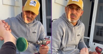 Husband Uses Power Drill for At-Home Pedicure