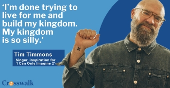 <p>Tim Timmons joins Crosswalk Talk's Michael Foust to discuss the powerful true story behind <em>I Can Only Imagine 2</em> and the new <em>I Am Second</em> film about his life and faith journey. Timmons opens up about surviving stage 4 cancer after being told he had only five years to live — and how the experience reshaped his understanding of God. He also reflects on his friendship with Bart Millard, serving the homeless and the daily ritual that keeps him focused on Jesus.&nbsp;</p>