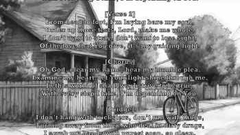 Lyrics are overlayed on video.