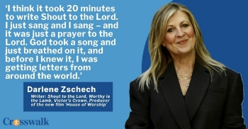 <p>Worship leader Darlene Zschech joins Crosswalk Talk's Michael Foust to share the remarkable story behind <em>Shout to the Lord</em>, the global worship anthem that began as a simple prayer during a difficult season in her life. She reflects on the song’s humble beginnings, its unexpected worldwide impact, and why she believes God “breathed on it.” Zschech also looks back on the early days of the modern worship movement and shares her excitement about what she sees as “revival days again” around the world. Plus, she explains what makes a true worship song and why revealing and exalting Jesus must remain at the heart of worship.</p><p><br></p><p><br></p><p><br></p>