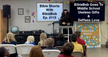   The following is a part of a Chapel Presentation to middle school students at Camp Verde United Christian School.

     Dressed up as an elderly, sojourning Grandfather, Biblebob tells Middle School students a story adapted from The Gift of the Magi" written by O. Henry in 1905. It's about a young, impoverished couple buying secret Christmas gifts for each other with very little money. As a sentimental story with a moral lesson about self-less sacrifice in giving gifts,