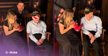 <p>Get ready for the tissues and happy tears. See this heartwarming first meeting between a 101-year-old and his great-great-granddaughter.</p><p><br></p><p>At the start of this video, an elderly man is seated in a rocking chair with a blindfold around his eyes. A man and his wife are seen next to him with a newborn baby in her arms. Everyone is excited, and flashes of pictures being taken shine in from the background. The caption reveals that Lex, the mother, never thought that she would get to see the day when her grandfather, Dewey, met her baby girl, Millie.&nbsp;</p><p><br></p><p>The husband removes the blindfold, and they tell the great-grandfather that the baby is over to the right. He turns and says, “Sweetie, what in the world are you doing?” Everyone laughs. He touches his great-granddaughter for the first time. He gives her the most precious kiss and celebrates getting to </p><p>meet her. The mother passes the baby to the patriarch, and he holds this new life.</p><p><br></p><h2>The Power of Family in Our Life</h2><p><br></p><p>Dewey becomes overwhelmed with emotions as he holds the baby and tears up. He is so sweet, talking to the baby girl as she cries, and the proud parents help him to hold her. It is an incredible moment that many people never experience, to have four generations in one room.&nbsp;</p><p><br></p><p>Seeing this clip will remind us of the gift of family. God has blessed us with the generations, and we can celebrate what He does to faithfully continue family lines into future generations. Watching this man experience holding his great-granddaughter is an unforgettable moment, and we are blessed to get a glimpse of it. Be in awe and imagine being in this special moment with this adorable family.</p><p><br></p><p><em>“We will not hide them from their descendants; we will tell the next generation the praiseworthy deeds of the Lord, his power, and the wonders he has done.” </em><a href="https://www.godtube.com/bible/Psalms/78-4" rel="noopener noreferrer" target="_blank"><strong><em>Psalm 78:4</em></strong></a></p><p><br></p><p><strong>YOU MAY ALSO LIKE: </strong><a href="https://www.godtube.com/watch/?v=EB210CNU" rel="noopener noreferrer" target="_blank"><strong>65 Years Later, Grandparents Get Their First Dance At Wedding</strong></a></p>