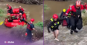 <p>A brave group of firefighters rescue two women and four dogs in Southern California, and it’s so heroic. They had an encampment next to a river, and the water levels rose fast, leaving them stranded. Watch the video to learn how they were rescued!</p><p><br></p><p>After learning that the group was stranded and unable to escape, the local San Bernardino County Fire Department and the SwiftWater Rescue Team came to the rescue with inflatable boats. They carefully navigated the waters to reach the women and their crew of small dogs.&nbsp;</p><p><br></p><h2>Firefighters Brave Dangerous Floodwaters to Bring Everyone to Safety</h2><p><br></p><p>After putting life jackets on the women and keeping the dogs protected and in place with a mesh bag, the team navigated the turbulent waters and brought them to safe ground.&nbsp;</p><p><br></p><p>“The small dogs were a bit too excited for the adventure, so they were secured in a mesh bag for their trip to the shore,” the fire department <a href="https://www.facebook.com/SanBernardinoCountyFire?ref=embed_video" rel="noopener noreferrer" target="_blank">explained</a>.&nbsp;</p><p><br></p><p>Thankfully, no one, including the dogs had any injuries. When water moves fast like this, it’s a big deal. It’s difficult to swim, and even if you have a boat, it’s hard to fight against the water to get where you want to go.&nbsp;</p><p><br></p><p>Earlier that day on Oct. 11, the fire department also rescued two other people who were trapped in the rising water. They were in a tunnel that water flows through, and a ladder truck was used to get them out.&nbsp;</p><p><br></p><p>"While setting up for the rescue, a helicopter extraction was considered, but quickly ruled out due to power lines crossing the channel at narrow intervals,” the fire department <a href="https://people.com/2-women-and-4-dogs-stranded-on-island-in-middle-of-river-as-water-rose-around-them-12170078" rel="noopener noreferrer" target="_blank">said</a>.&nbsp;</p><p><br></p><p>It is wonderful that all of these people and those dogs were saved. The storm that came through the area, Storm Rachel, elevated the risk in the area exponentially. Thanks to the fire department, these individuals are now safe from danger.&nbsp;</p><p><br></p><p><strong>YOU MAY ALSO LIKE: </strong><a href="https://www.godtube.com/watch/?v=YG7Y7LNX" rel="noopener noreferrer" target="_blank"><strong>Officers Rescue 3 Women And Dog Before Car Falls Off Bridge</strong></a></p>