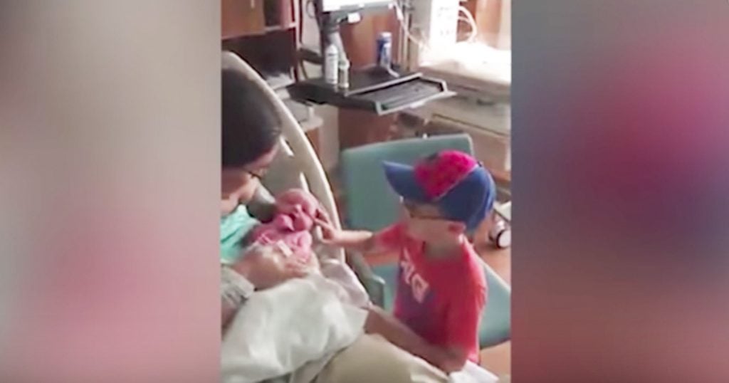 boy with autism meets baby brother