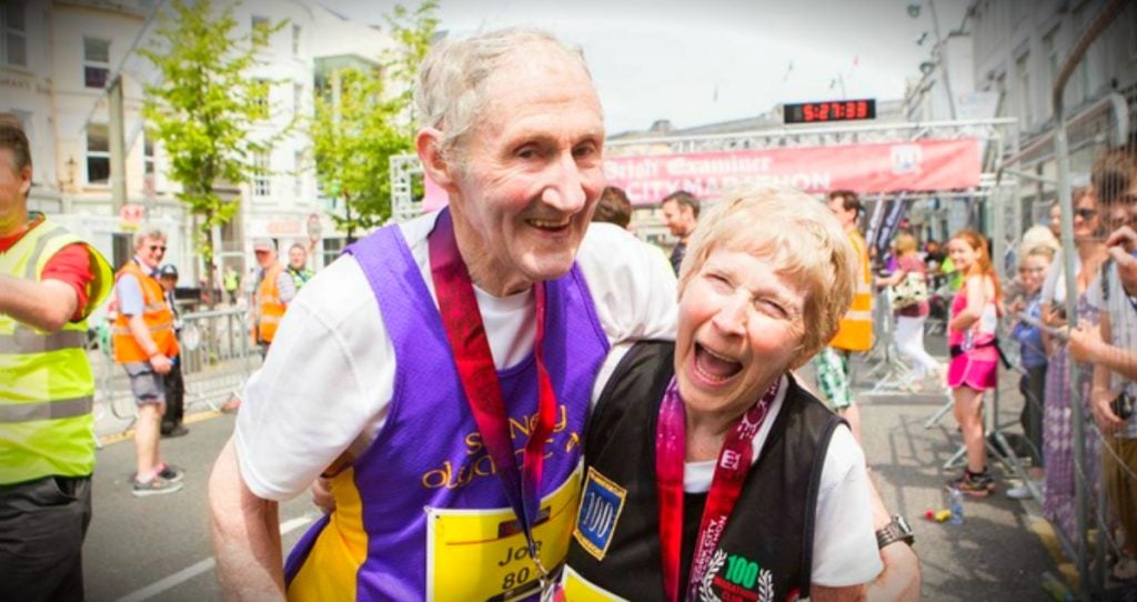 godupdates 80-year-old couple celebrates 57th wedding anniversary running marathon fb