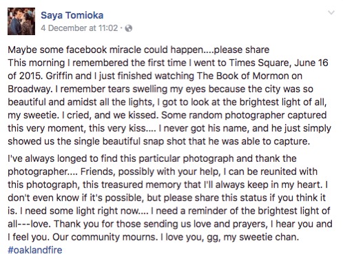 godupdates facebook plea reunited oakland fire victim's girlfriend 1