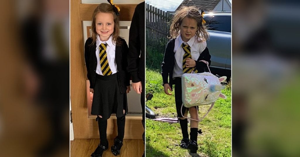 first day of school pictures lucie falconer before after