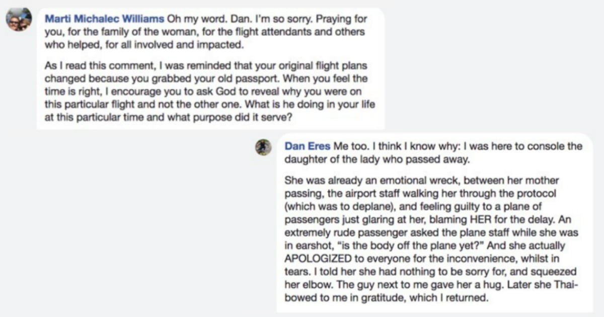 godupdates inspiring story of compassion on a plane when passenger died 3