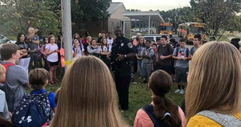 prayer at the flagpole police officer warren