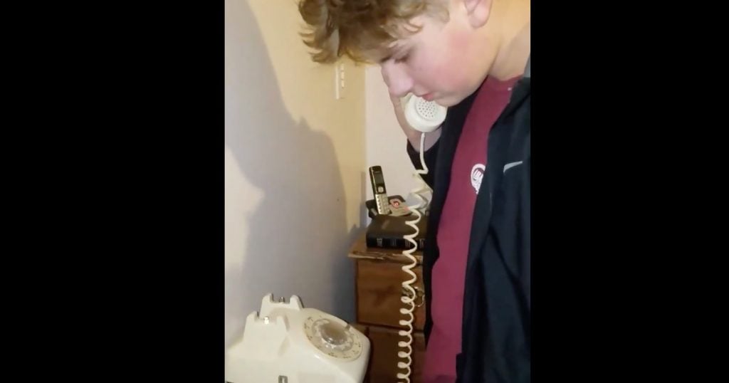 Teen Confused By A Rotary Phone