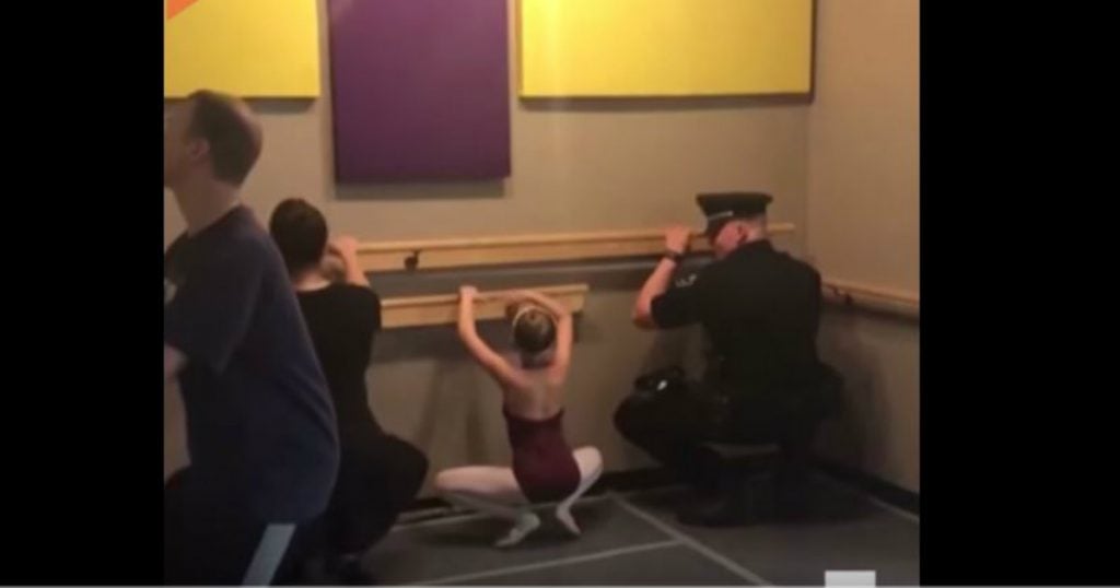 godupdates police officer attends dance class