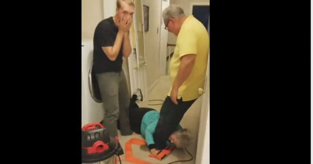 godupdates grandma gets stuck behind dryer 