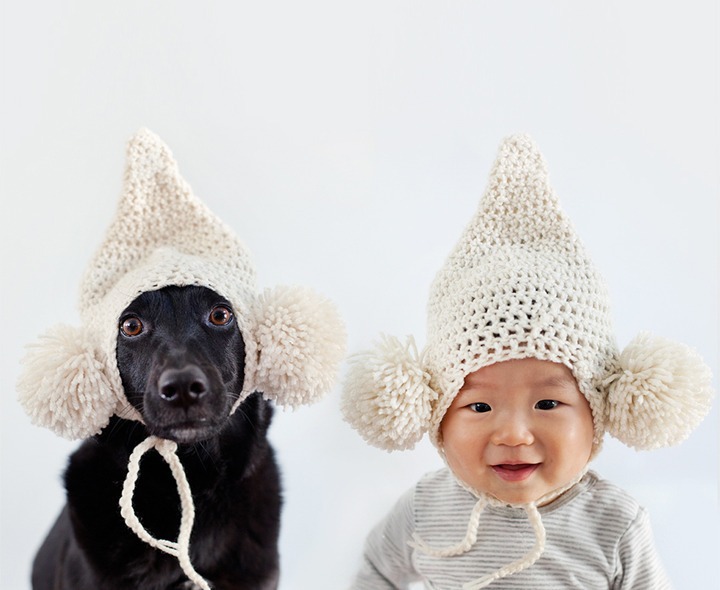 And when they are not in hoodies, they wear their darling knit hats.  