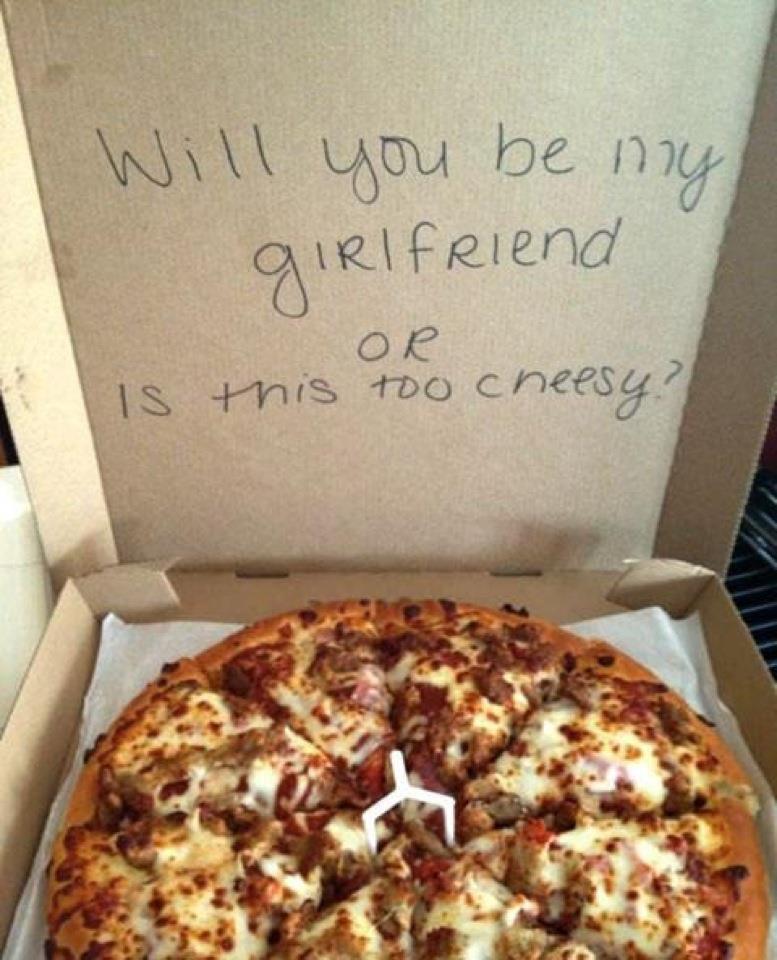 Cheesy love note.