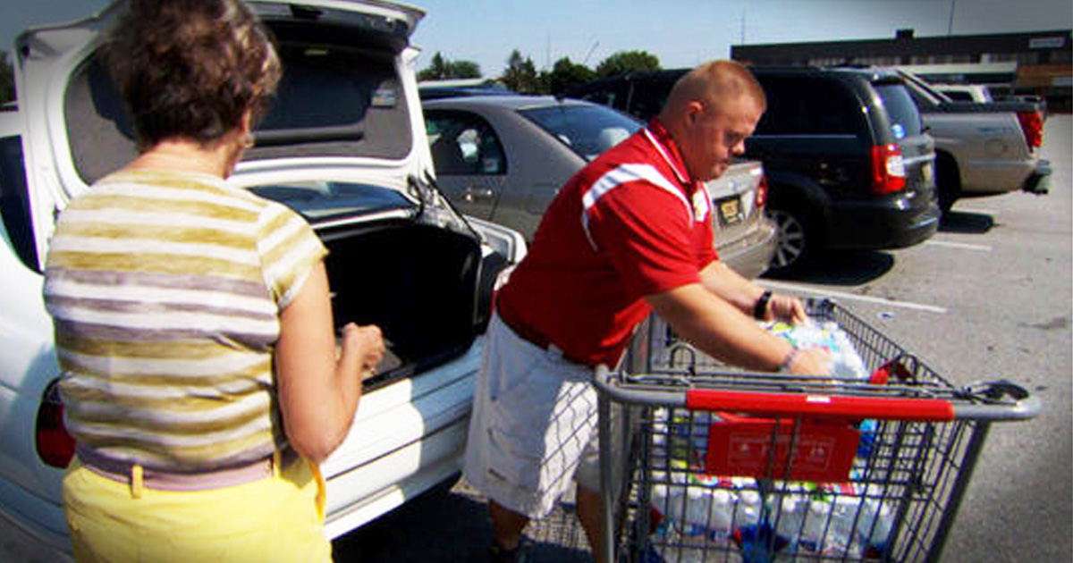 He Spends His Days Pushing Carts At The Grocery. But It's What He Does