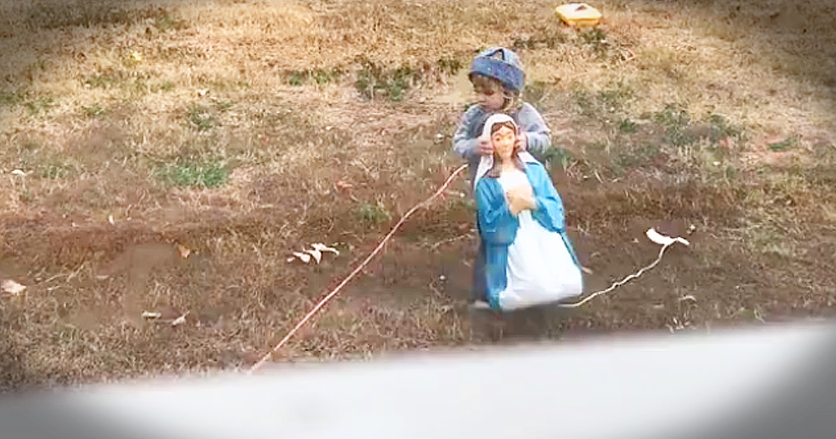 Sweet Little Boy Doesn #39 t Want Mary Joseph And Baby Jesus To Be Cold