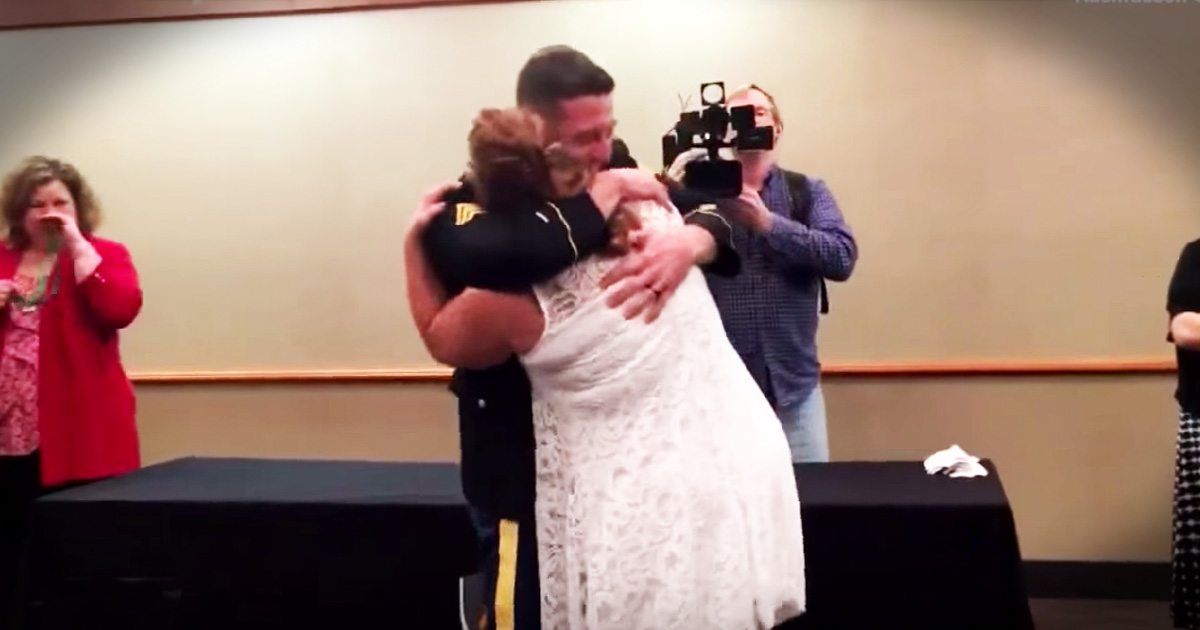 Soldier Son Surprises His Mom At Her Nursing School Graduation In The