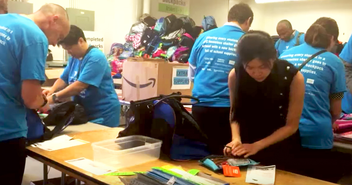 NYC NonProfit Gifts Backpacks To Homeless Students