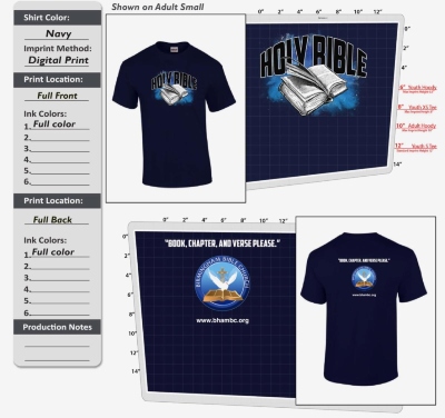 Navy Blue Holy Bible T-Shirt
