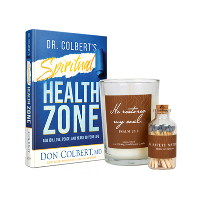 He Restores My Soul candle set, Spiritual Health Zone book